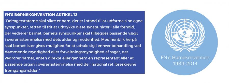Billede af FNs børnekonvention artikel 12