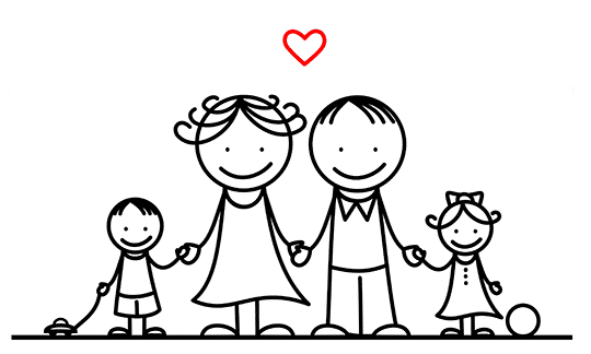 Tegning af en familie