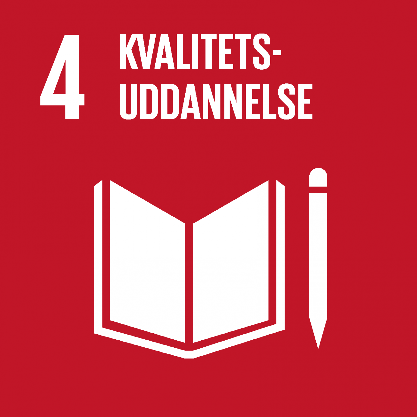 Ikon for FN's fjerde verdensmål: Kvalitetsuddannelse.
