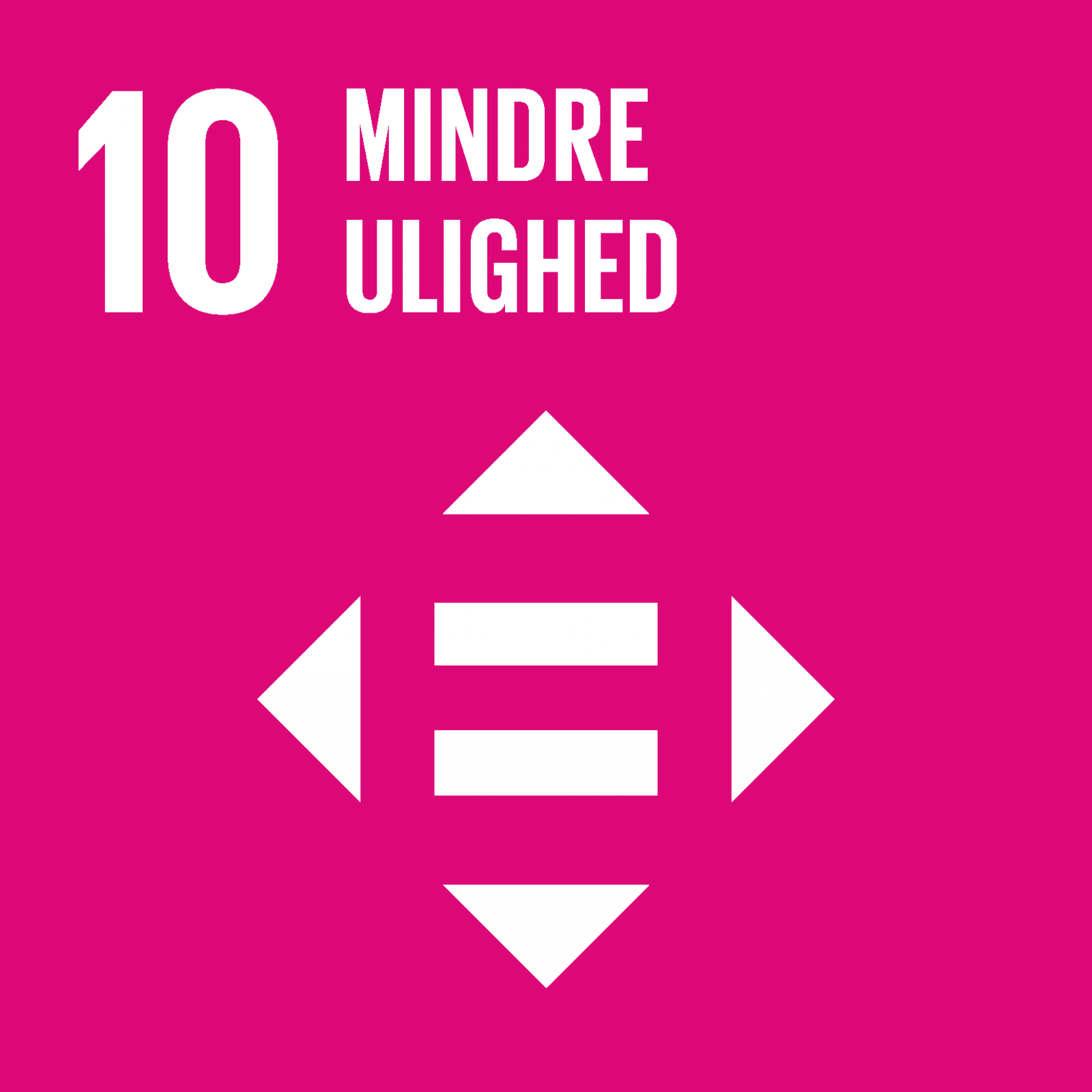 Ikon for FN's tiende verdensmål: Mindre ulighed.