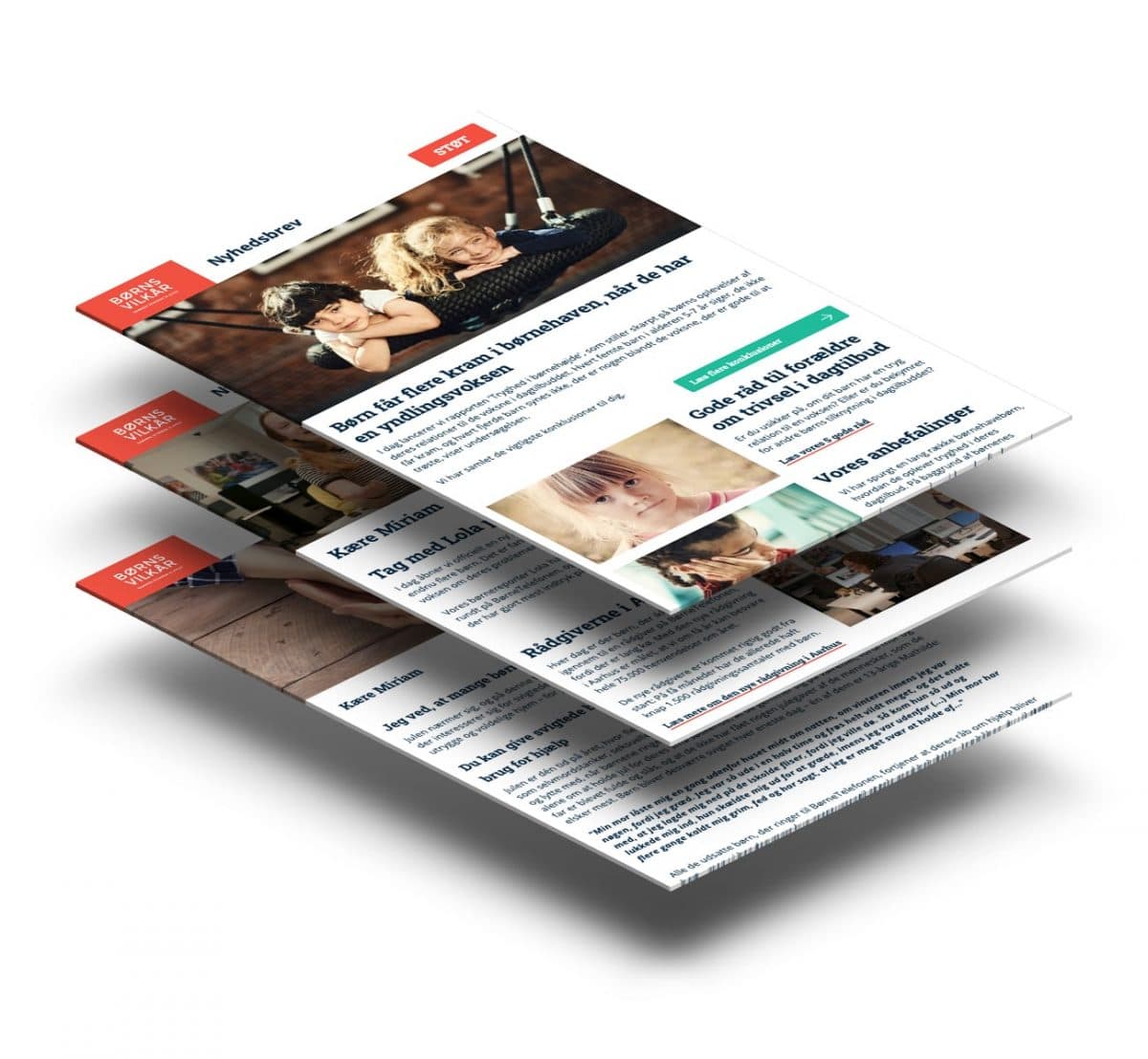 Mock-up af nyhedsbrev