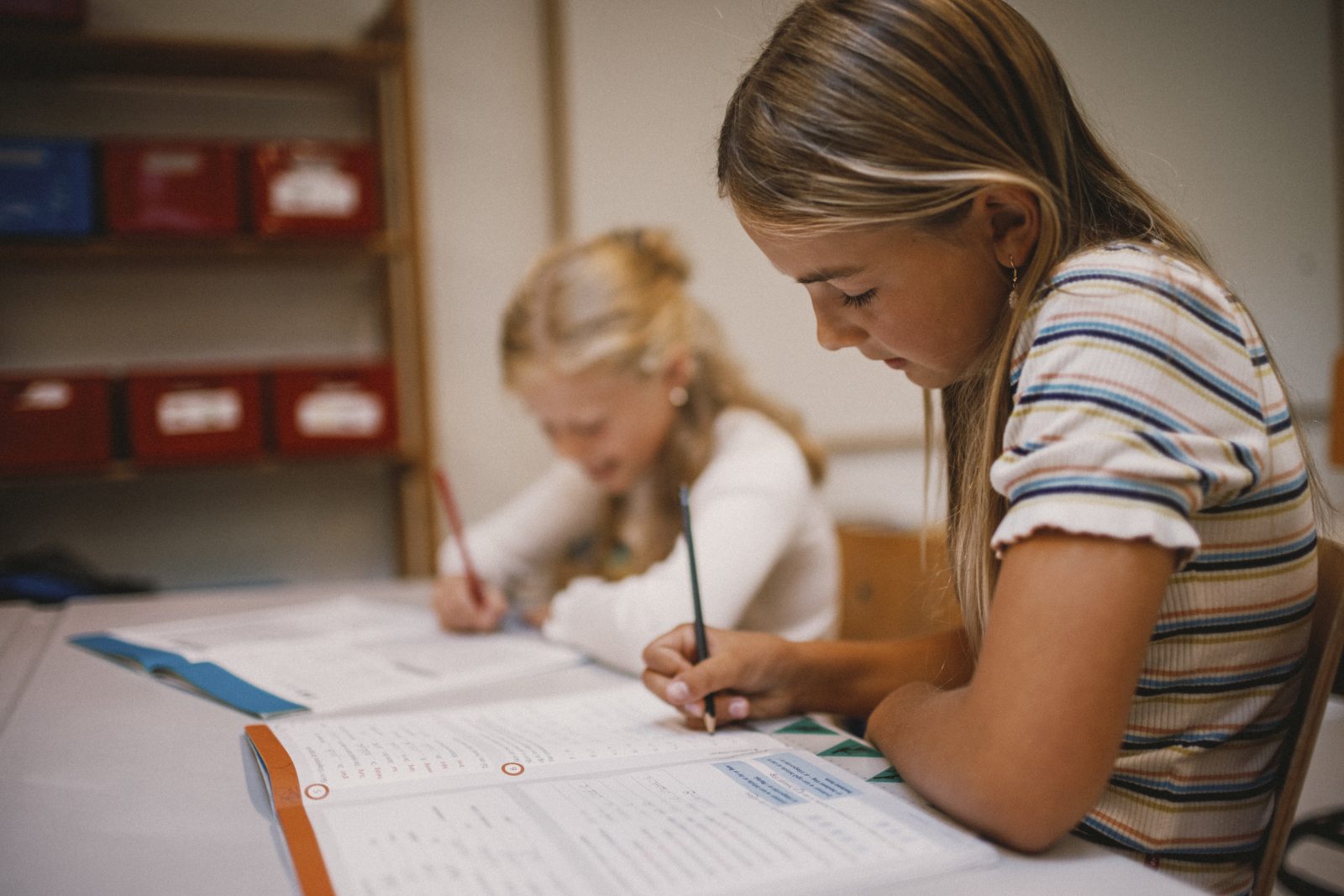 Tilde laver lektier i skolen