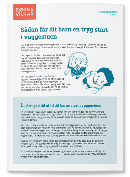 Forside til vejledning til vuggestue
