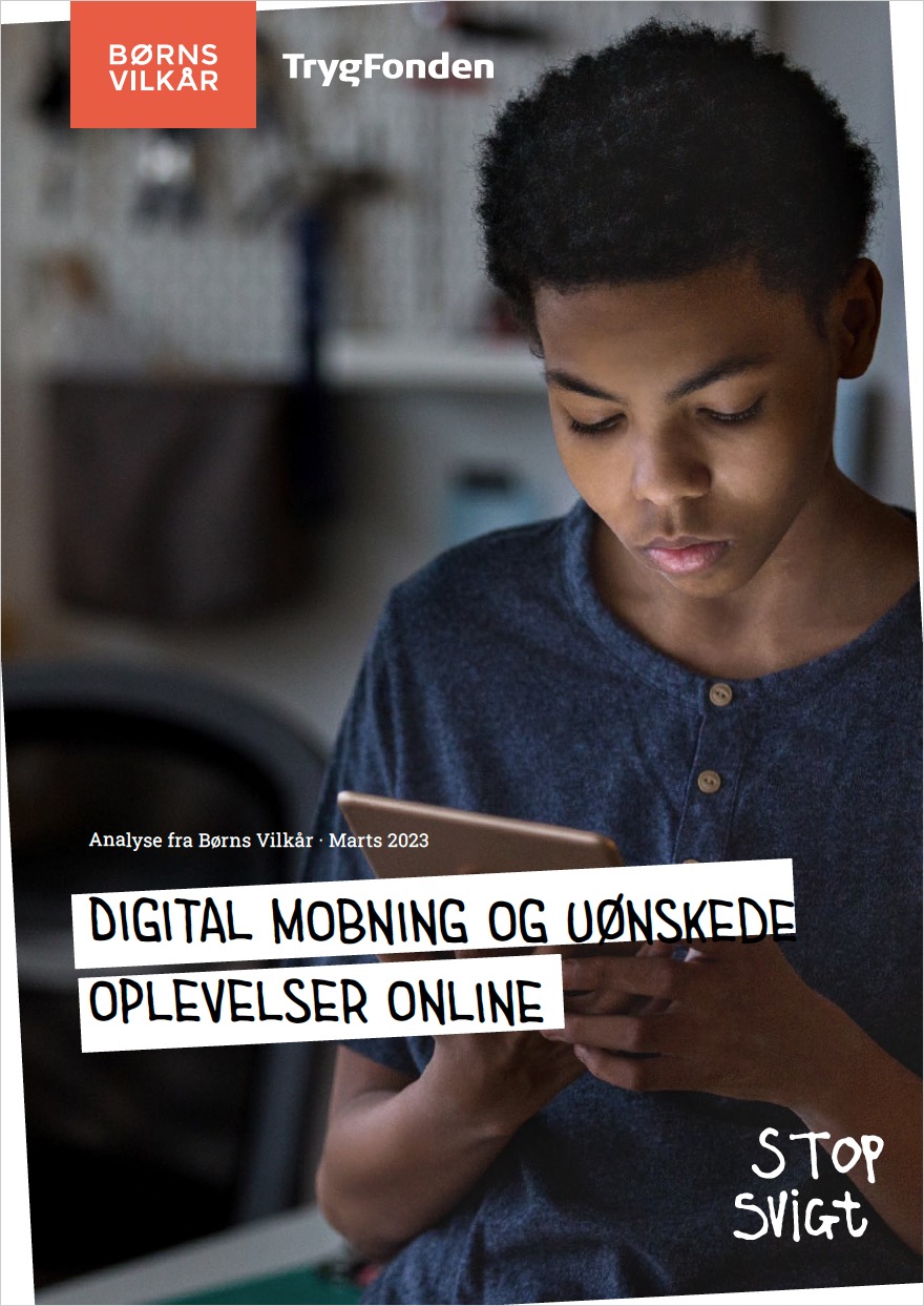 Forside for en analyse om digital mobning, fra Børns Vilkår.