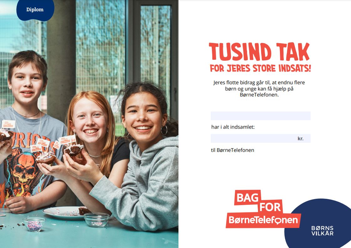 Diplom fra Bag for BørneTelefonen