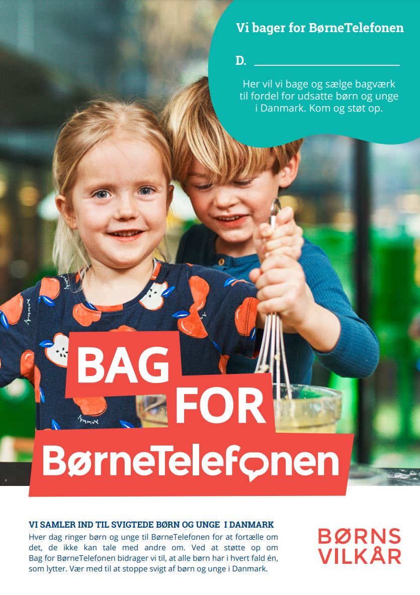 Bag for BørneTelefonen plakat til foreninger og institutioner