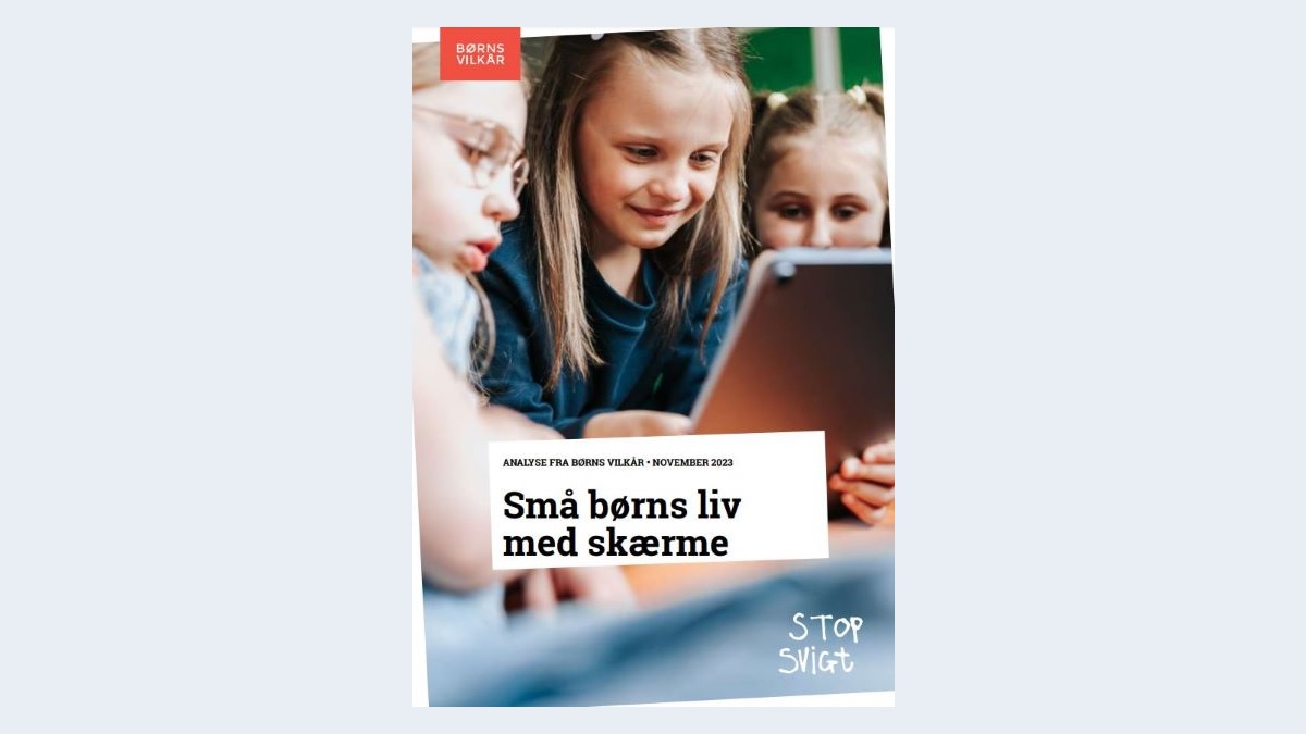Forside for rapport om små børns skærmliv