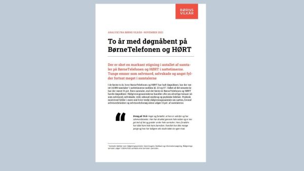 To år med døgnåbent på BørneTelefonen og HØRT