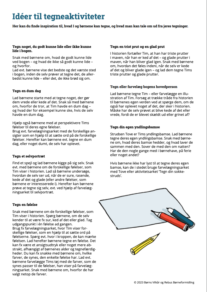 Guide til tegneaktiviteter