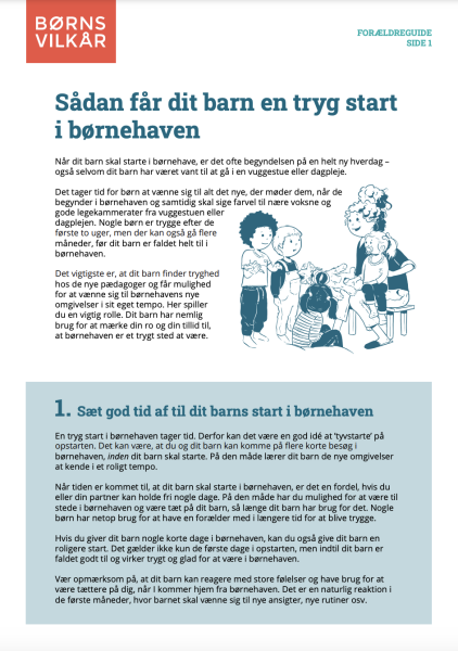 Forside til vejledning til børnehave