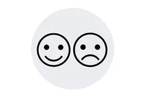 Ikon af en glad og en ked smiley