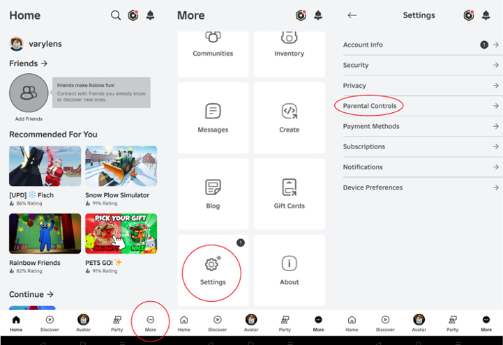 Guide til at slå forældrekontrol til på Roblox